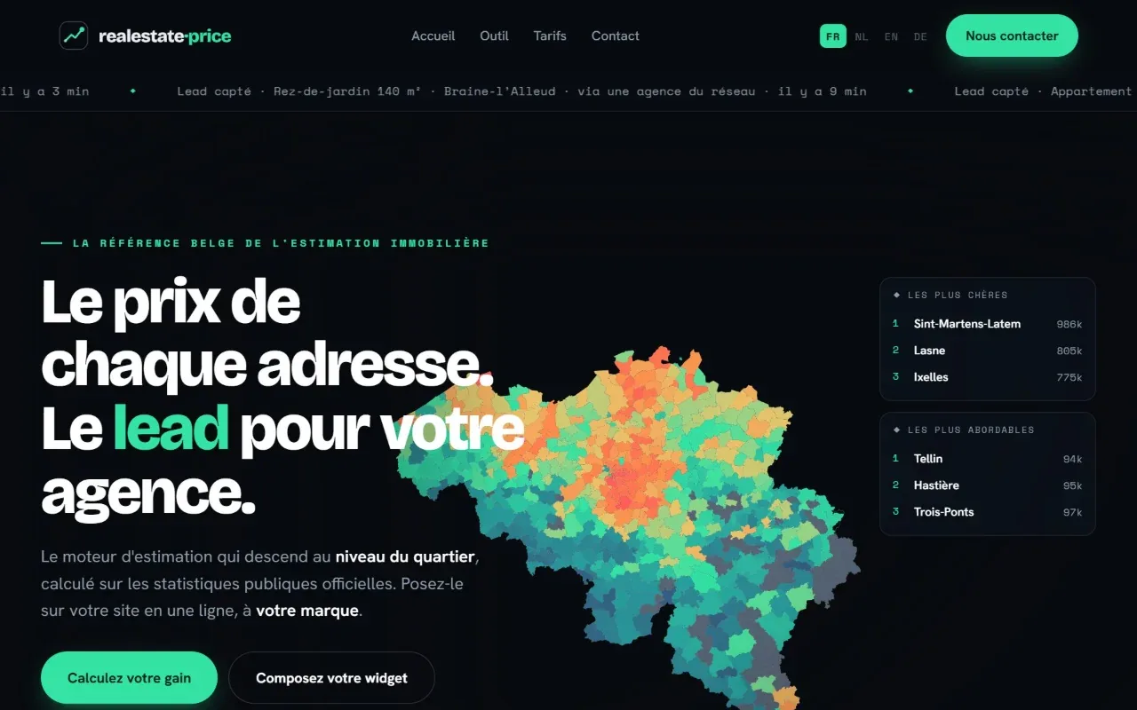 realestate·price — moteur d’estimation immobilière belge